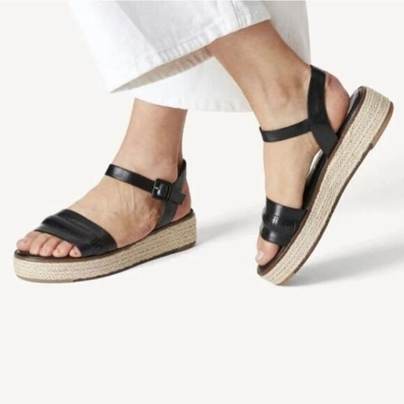 BRAND NEW A.N.A NEW APPROACH ADJUSTABLE BUCKLE ANKLE ONE BAND WEDGE SAND… - Picture 15 of 15